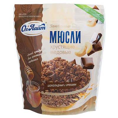 Мюсли Ол Лайт Granola шоколадные с орехами 280г