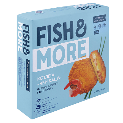 Котлета Fish & More в панировке из мяса Королевской креветки Эби Кацу 0,45кг