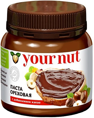 Паста Your nut ореховая с добавлением какао 250гр