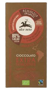 Шоколад Alce Nero горький с дроблеными зернами какао картонная упаковка 100г