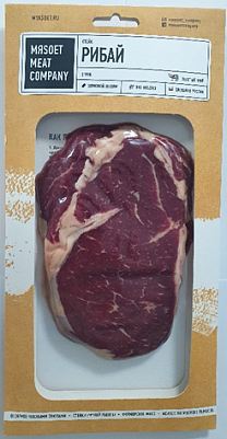 Стейк "МЯSОЕТ" Рибай из говядины из тонкого края сухой выдержки б/к Dry Age охл 250гр