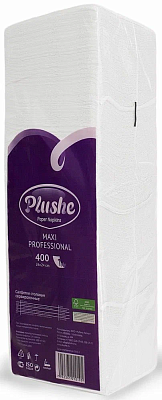 Салфетки бумажные "Plushe Maxi Professional" бел/пастель,1сл 400л,сплошное.