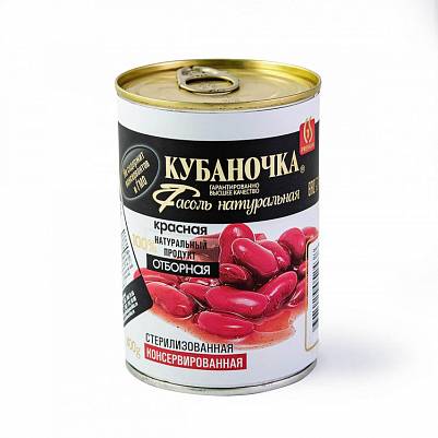 Фасоль Кубаночка натуральная красная ж/б 400гр