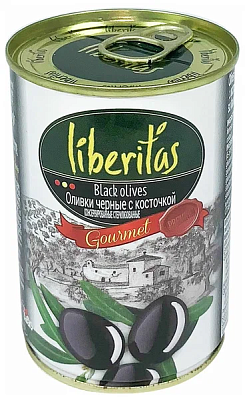 Оливки Liberitas черные с/к ж/б, 300мл