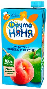 Сок Фруто Няня яблоко персик с мякотью с 3 лет 0,5л