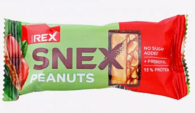 Батончик Rex sport многослойный протеиновый Snex Арахис в какао-глазури