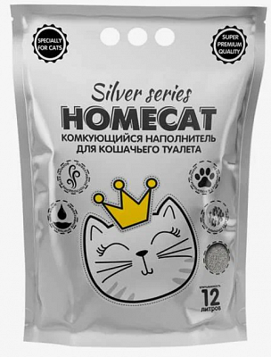 Наполнитель Homecat Silver Series комкующийся премиум для кошачьих туалетов 3кг