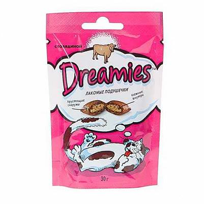 Лакомство Dreamies сухой с говядиной м/у 30грх10