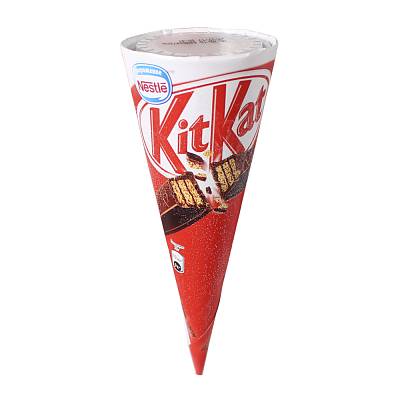 Мороженое Kitkat сливочный с шоколадным топингом рожок 76 г