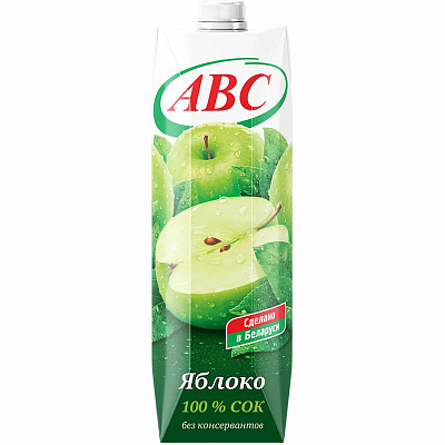 Сок ABC Яблочный 100% сок пэт 1,0л
