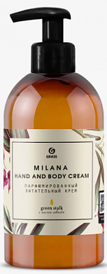 Крем для рук и тела GRASS "Milana Hand and Body Cream" парфюмированный питательный с маслом лаванды 300мл