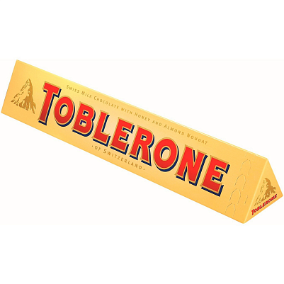 Шоколад швейцарский "Toblerone" молочный с медово-миндальной нугой, 50гр