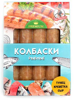 Колбаски Don Kreveton рыбные из тунца, креветки и сыра с/м 0,35кг