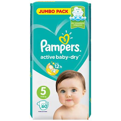 Подгузники Памперс Active baby-Dry Юниор 11-16 кг 60шт