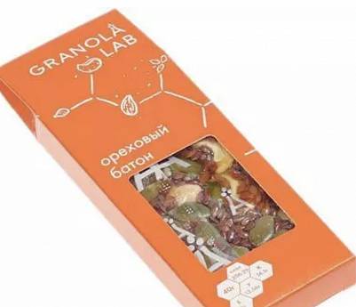 Батончик Granola Lab ореховый картон. кор. 40гр