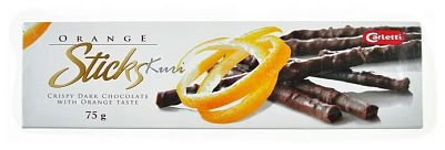 Шоколадные палочки Carletti со вкусом апельсина 75грх20/12мес