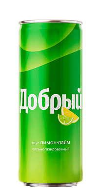 Напиток сильногазированный Добрый со вкусом Лимон—Лайм, ж/б 0,33л