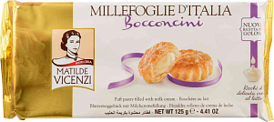 Пирожные VICENZI слоеные с молочным кремом бокончини 125гр