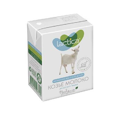 Молоко козье Lactica 2.8-4% ультрапаст.пюр пак. 0,200л БЕЗ ЗМЖ
