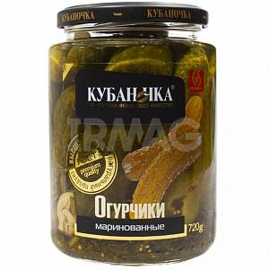 Огурчики Кубаночка маринованные 6-9см ст/б 720гр