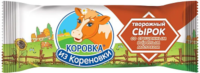 Сырок "Коровка из Кореновки" творожный с молоком сгущ. вар. глазир. 18,0% 40 г БЕЗ ЗМЖ