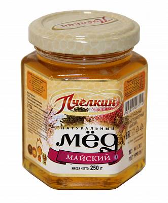 Мёд Пчелкин натуральный Майский ст/б 250гр