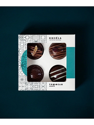 Конфеты KREOLA Трюфель из темного шоколада ассорти ручной работы 85гр