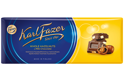 Шоколад Карл Фацер темный с цельным фундуком 200гр