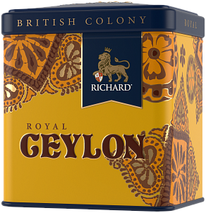 Чай RICHARD BRITISH COLONY ROYAL CEYLON Черный крупнолистовой цейлонский ж/б 50г (Ричард)
