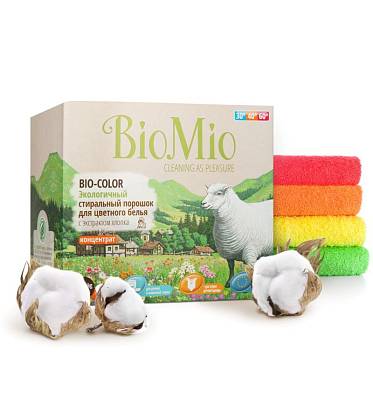 Порошок BioMio BIO-COLOR Экологичный для цветного белья с экстрактом хлопка  1,5кг