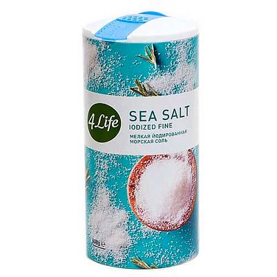 Соль 4Life морская йодированная мелкая в тубе 500г