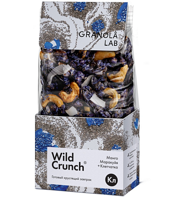 Гранола Wild Crunch со вкусом Манго,маракуя + клетчатка 260г