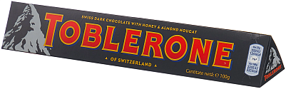 Шоколад Toblerone Dark Chocolate швейцарский темный с медово-миндальной нугой 100гр