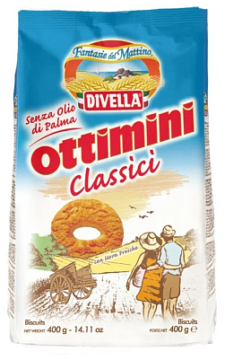 Печенье DIVELLA Оттимини классическое пакет 400г