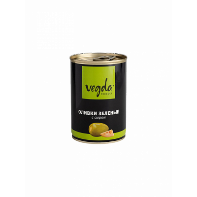 Оливки "Vegda" зеленые с сыром ж/б 300 мл