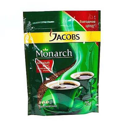 Кофе Jacobs Monarch растворимый м/у 75г  (Якобс)