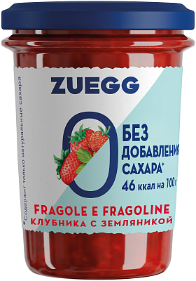 Конфитюр Zuegg Zero Клубника с земляникой без сахара ст/б  220гр