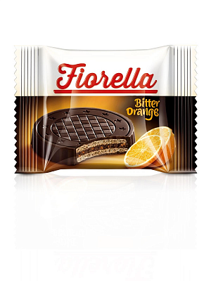 Вафли "Fiorella" в темном шоколаде с апельсиновым кремом 20г