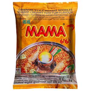 Лапша МАМА тайская со вкусом кремовый Том Ям,брикет, 55гр