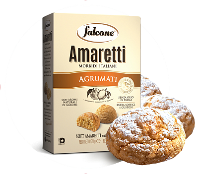 Печенье Falcone сдобное Амаретти мягкие с ароматом цитрусовых 170гр