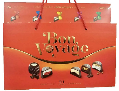 Набор конфет "Bon Voyage" premium Красный п/у в сумочке, 390г