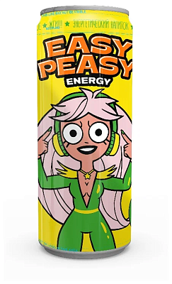 Энергетический напиток EASY PEASY со вкусом "Ананас-Шампанское" ж/б 0,450л