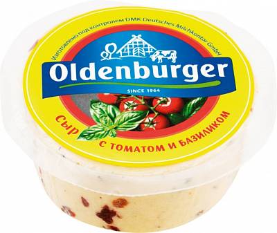 Сыр ТМ Oldenburger полутвердый с томатом и базиликом 50%,цилиндр 350г.БЕЗ ЗМЖ