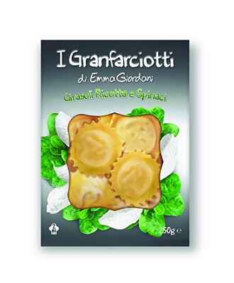 Джирасоли с сыром Рикотта и шпинатом Granfarciotti изделия из свежего теста с начинкой ОХЛ 250гр