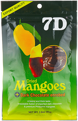 Манго сушеные кусочки в глазури из темного шоколада Fpd food 80гр