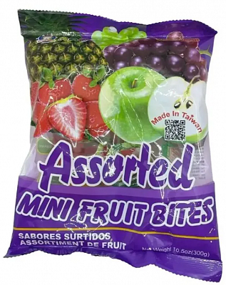 Желе ABC "Assorted mini Fruit bites"  (Фруктовое мини-желе) 300гр