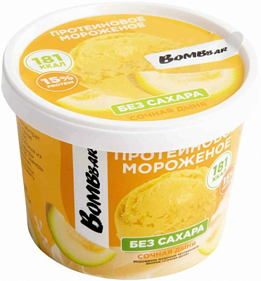Мороженое Bombbar протеиновое Сочная дыня без сахара стакан 150гр