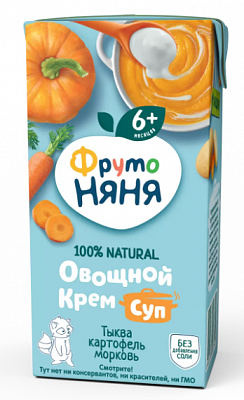 Крем-суп "Фруто Няня" Тыква, картофель, морковь со сливками 0,2л