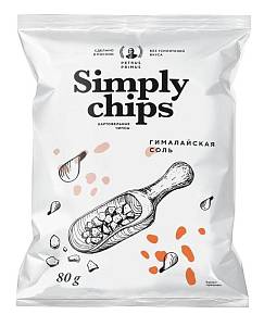 Чипсы картофельные Simply chips Гималайская соль 80 г